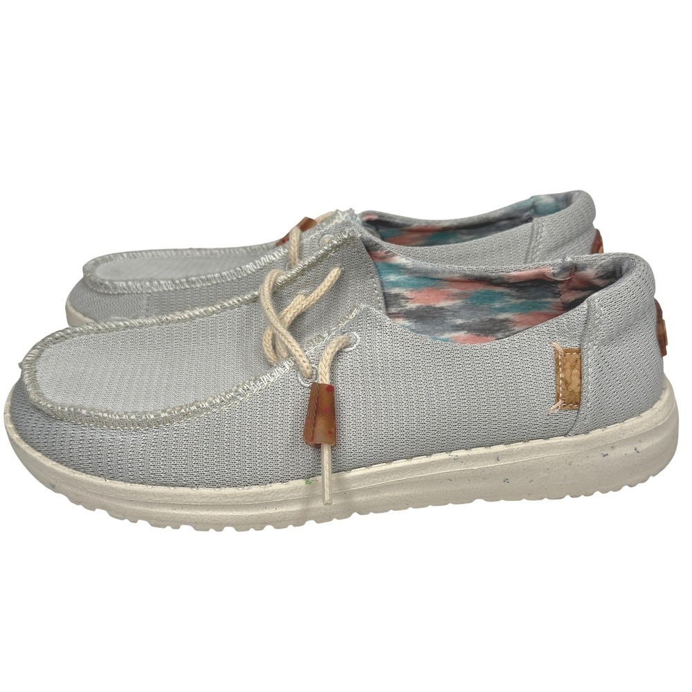 Hey Dude Wendy Knit Slip-on Casual Shoe in Gray Womens 6
